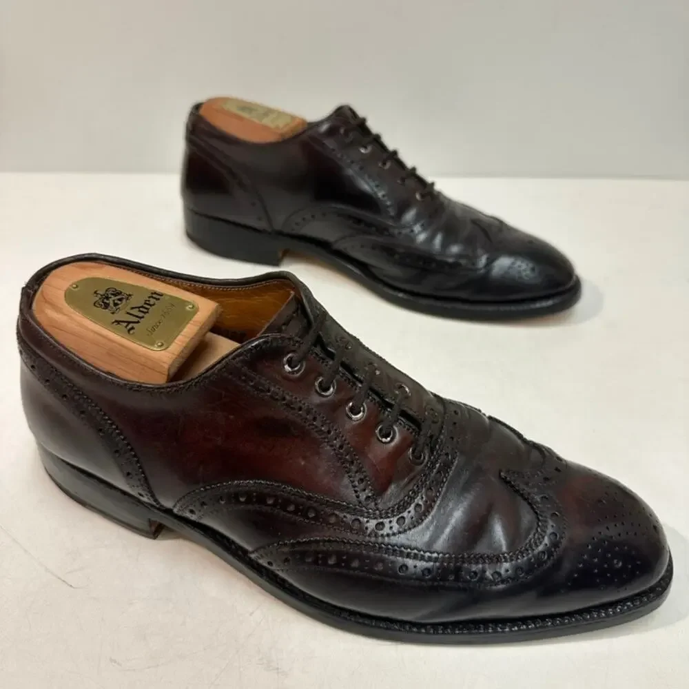 FULLY RESOLED Alden x Brooks Bros. A764 Shell Cordovan Wingtip Brogue USA 8 C